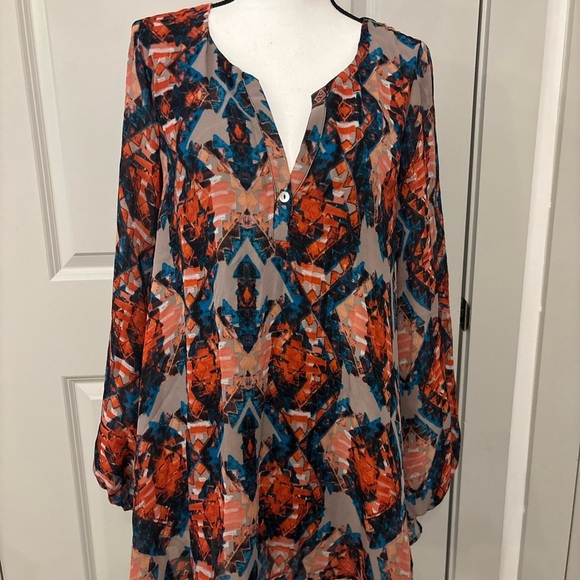 Show Me Your Mumu bright colorful patterned long sleeve blouse size M - Picture 3 of 16